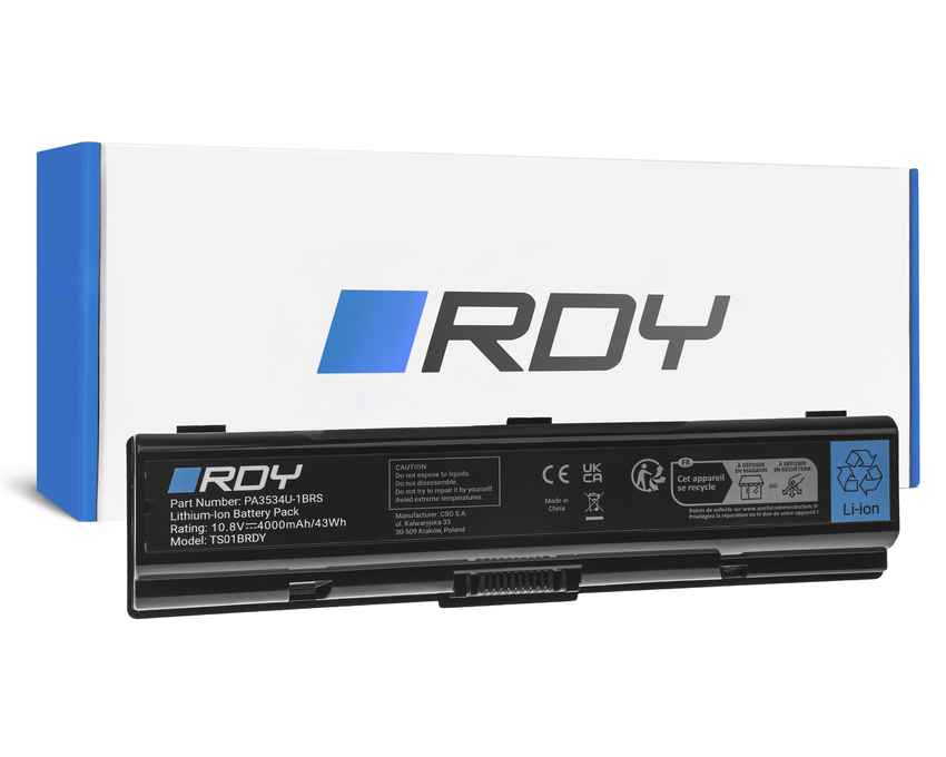 baterija RDY PA3534U-1BRS to Toshiba Satellite A200 A205 A300 A300D A350 A500 A505 L200 L300 L300D (TS01BRDY)