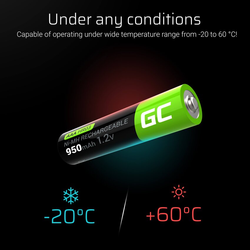 Green Cell Rechargeable baterijas 4x AAA HR03 950mAh (GR03)