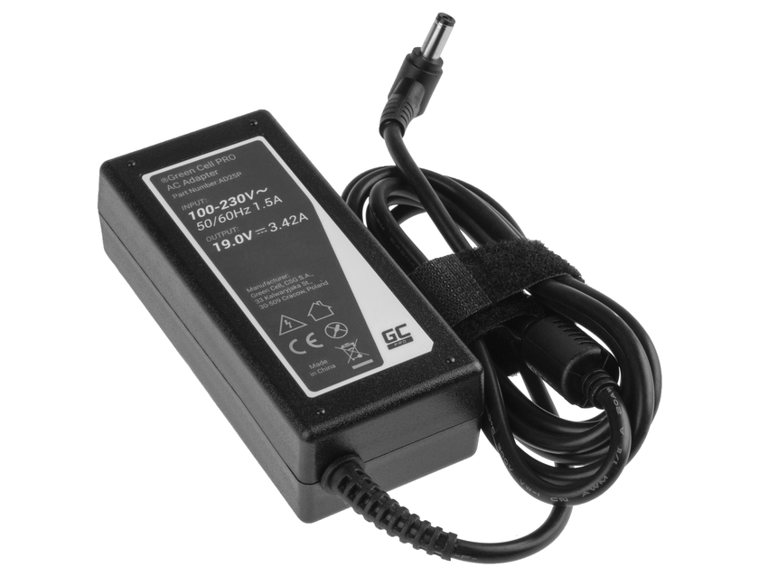 Green Cell PRO polnilec / AC Adapter 19V 3.42A 65W za Asus R510C R510L R556L X550C X550L Toshiba Satellite C650 L750 (AD25P)