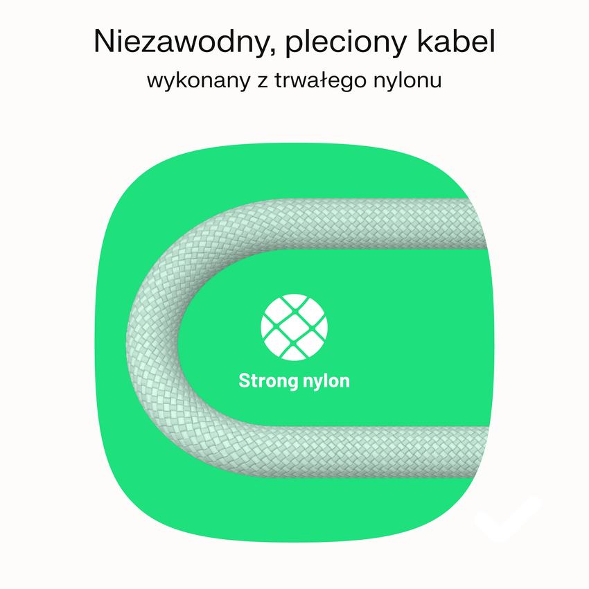 USB-C kabel 1.2m 100W Greencell PowerStream Fast Charging PD Mint Green (KABGC100PS120MG)