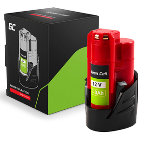 Green Cell baterija za Milwaukee M12 12V 3Ah nadomestna baterija M12 B3 4932451388 (PTML12V3)