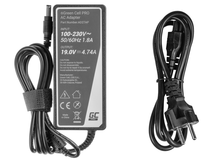 Green Cell PRO polnilec / AC Adapter 19V 4.74A 90W za Asus A52 K50IJ K52 K52F K52J K53S K53SV X52 X52J X53S X53U X54C X54 X54H (AD27AP)